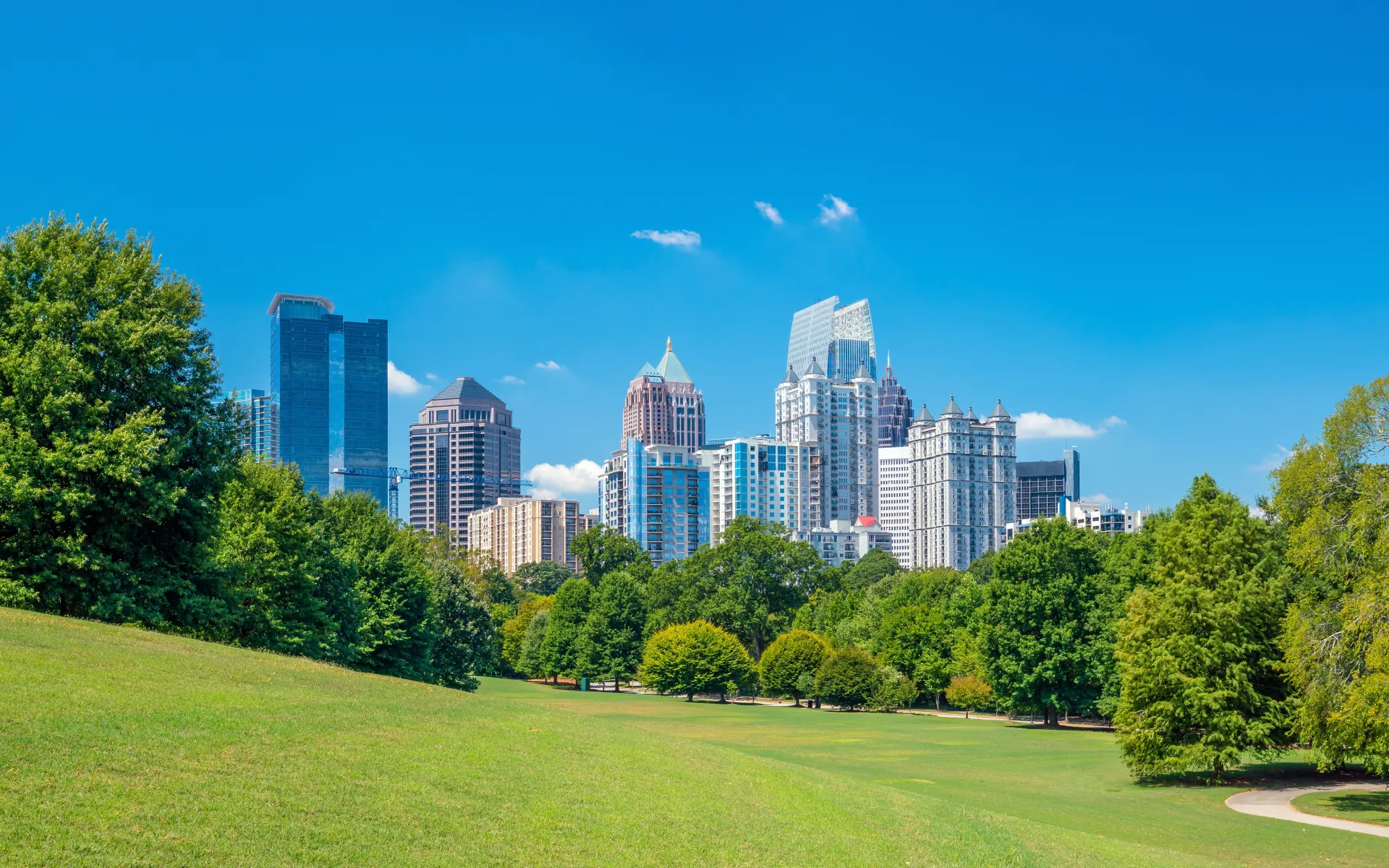 Atlanta park and skyline