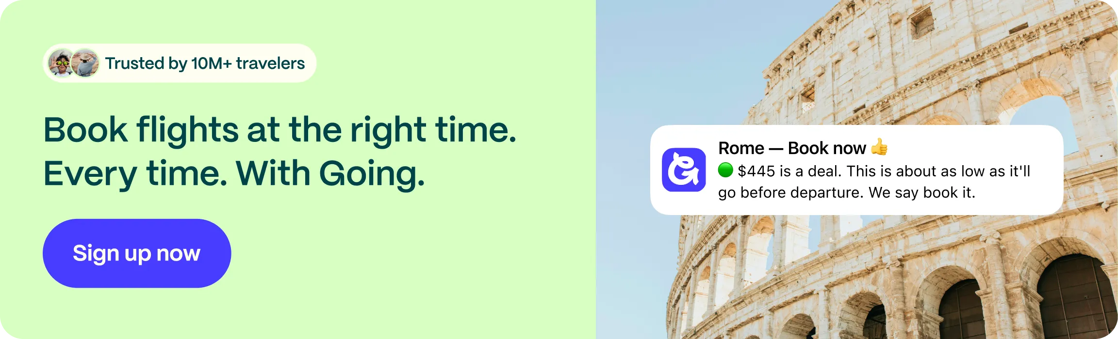 Going helps you book flights at the right time every time