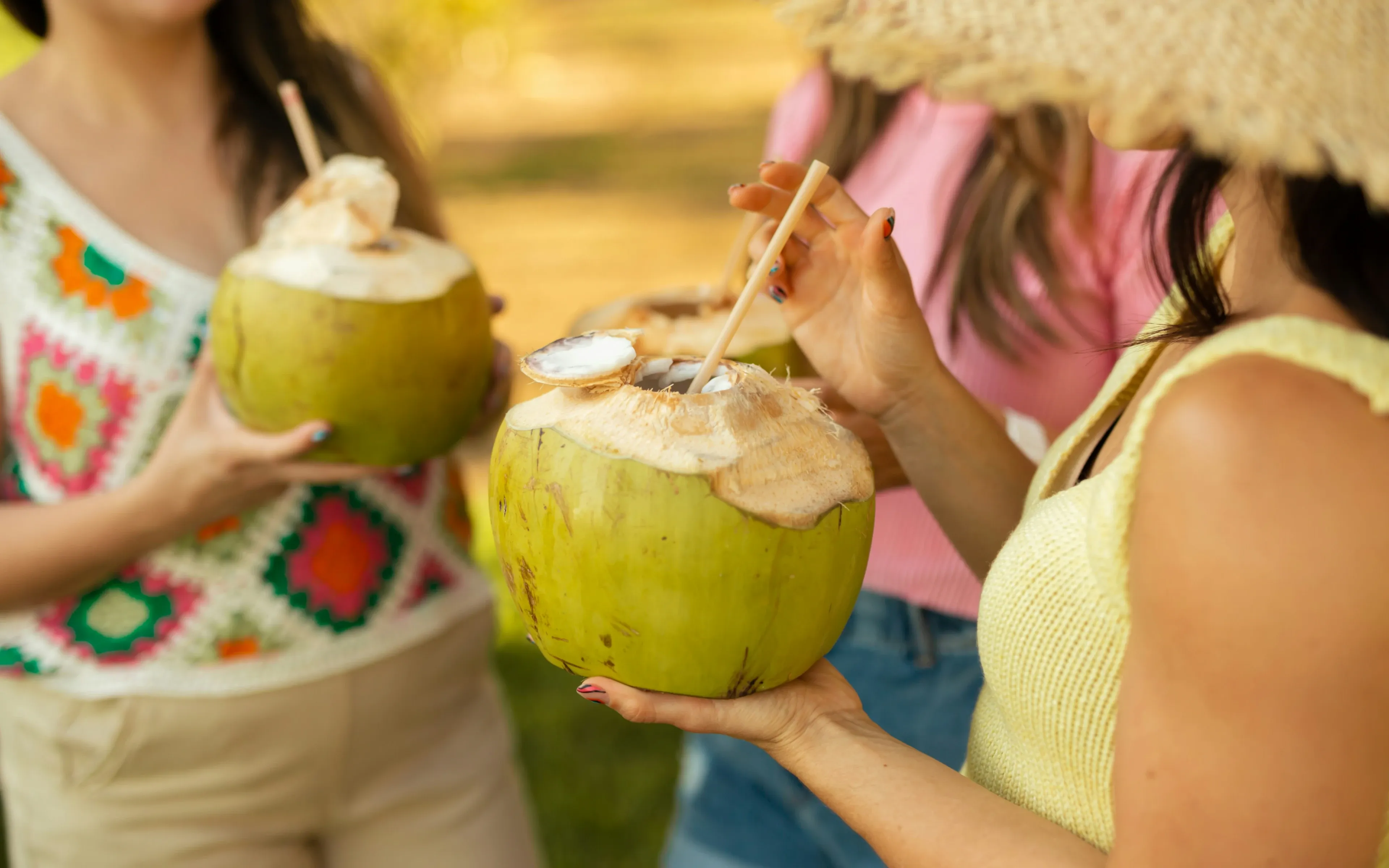 Sipping coconuts in Costa Rica