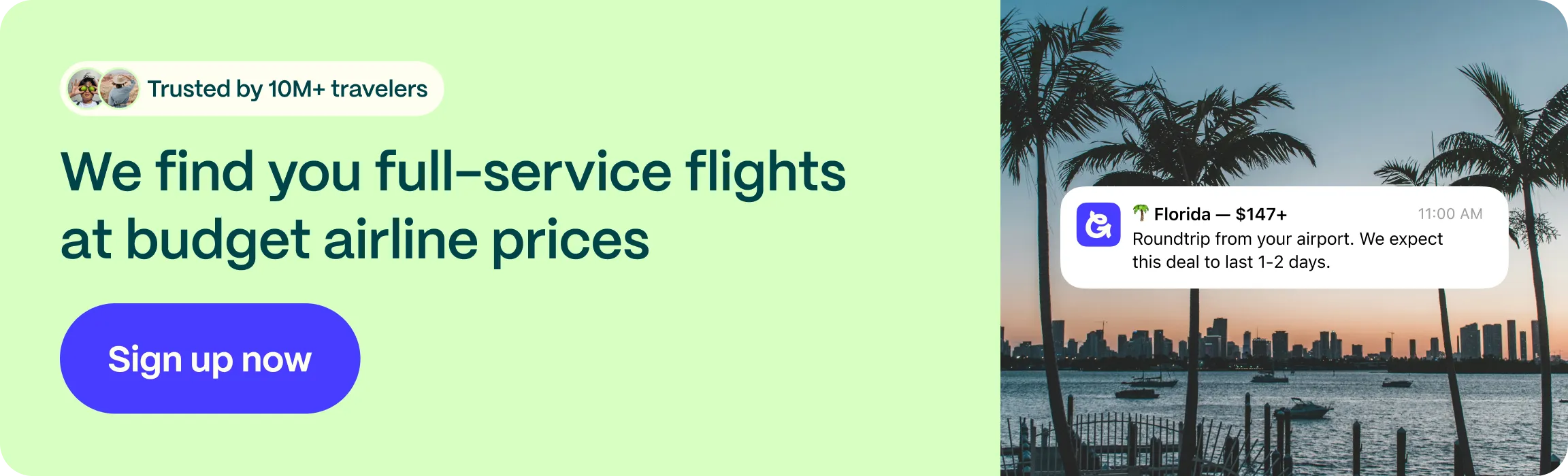 Find full-service flights at budget airline prices with Going