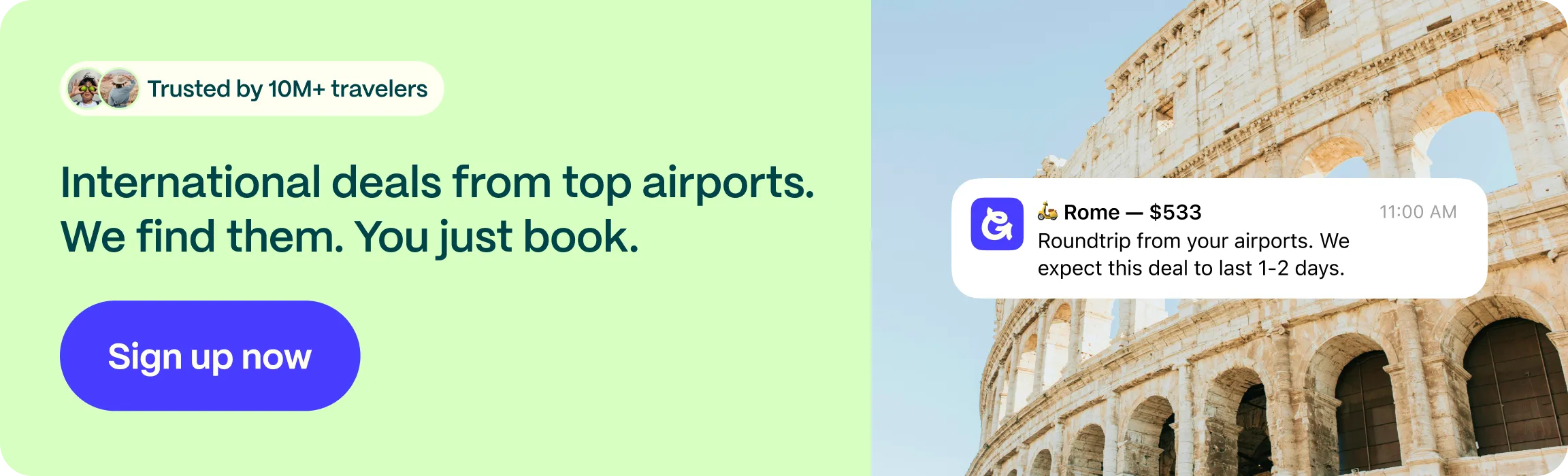 Going finds international deals from top airports.