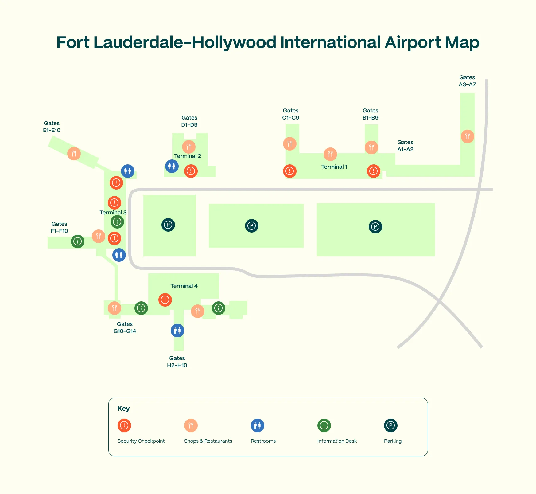 Map of Fort Lauderdale airport