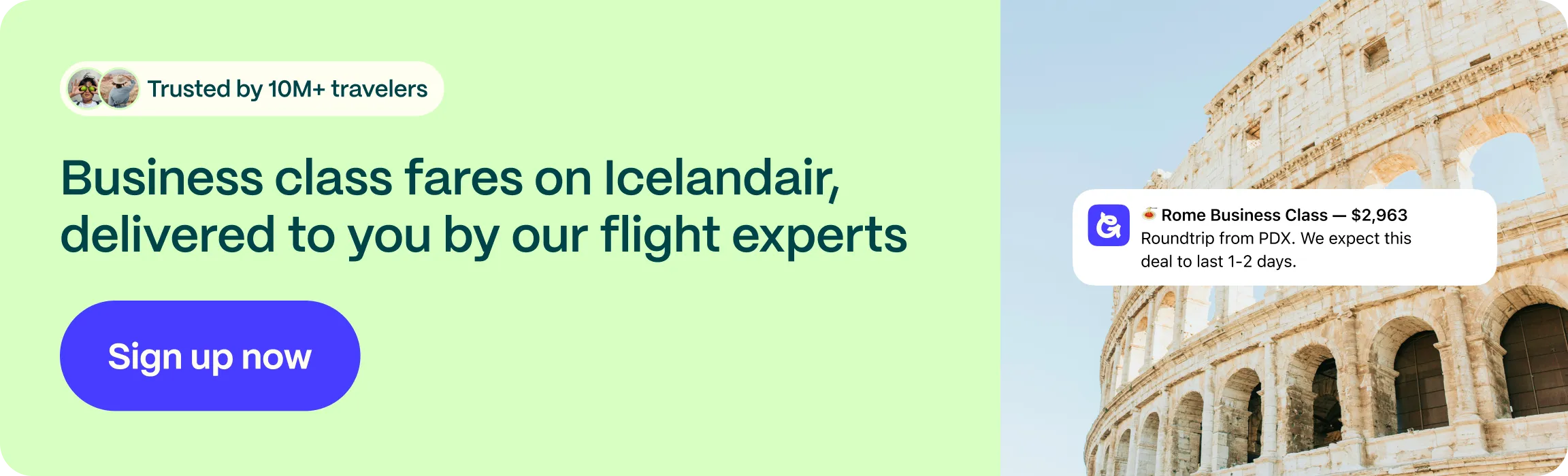 Going delivers Icelandair Saga business class fares to your inbox