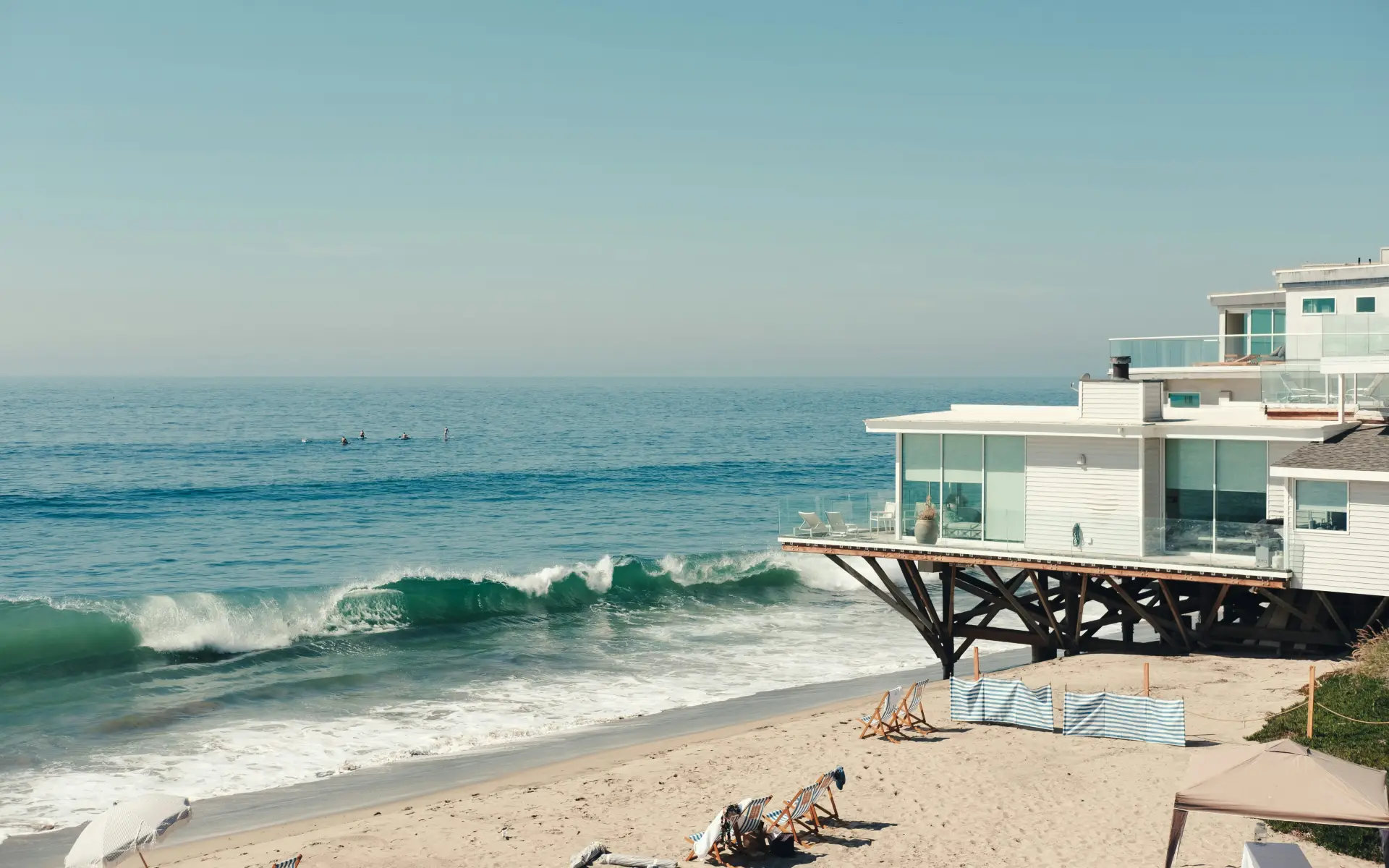 Surfing in Malibu, Los Angeles, California