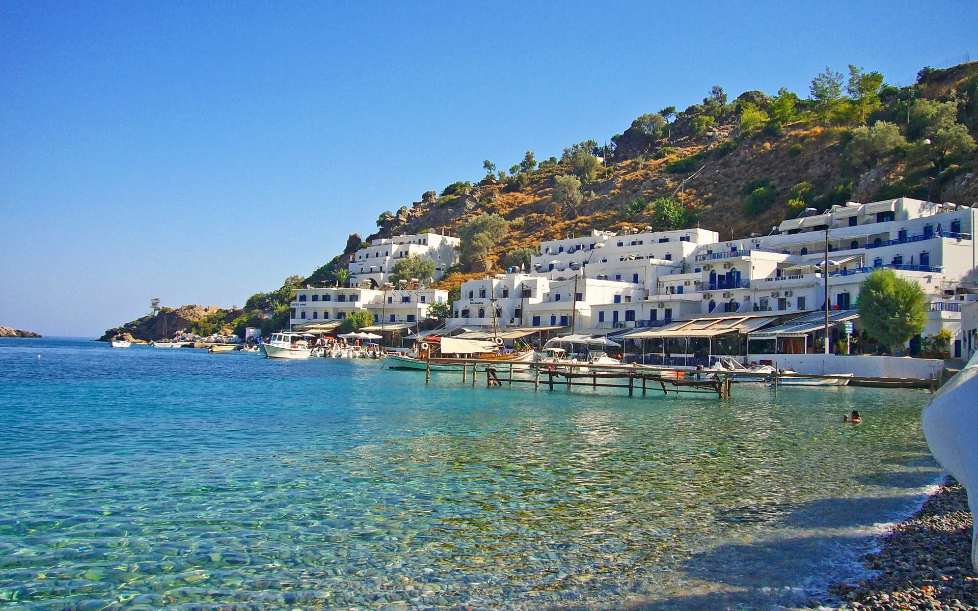 The village of Loutro in Crete